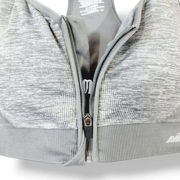 NEW Avia Activewear Women's Medium Support Sports Bra in Heathered Gray Size Med - Picture 7 of 11